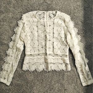 White long sleeve lace shirt